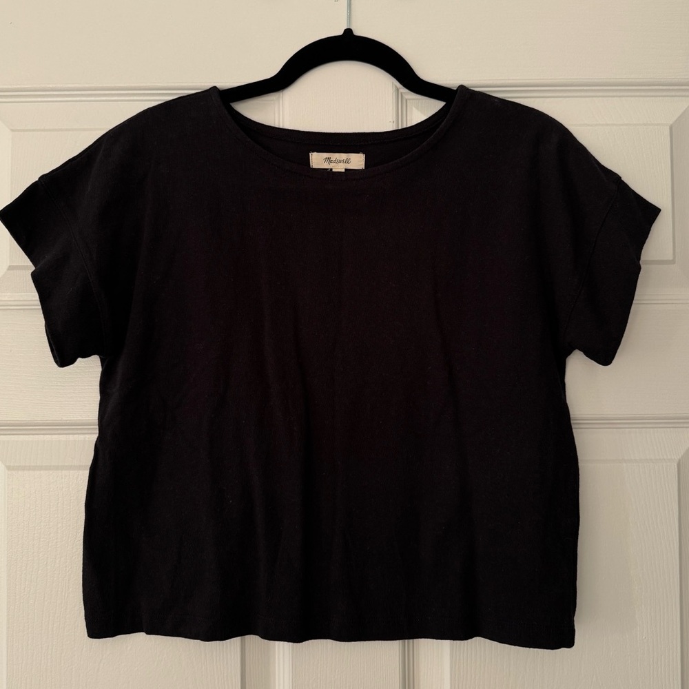 madewell black boxy cotton tee